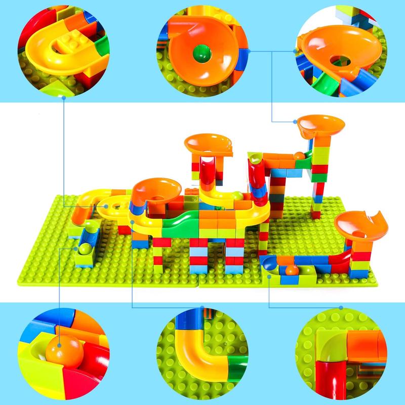 168 Pcs Mini Marble Run Building Blocks Classic Blocks STEM Toy Bricks Set Kids, Assemble Different Building Block Models for 3+ Boys Girls Toddlers