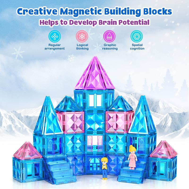 Building blocks,Frozen Castle Magnetic Tiles Set,Kids Toys for Girl and boy,the presents for chirdren.Birthday,Christmas gifts,102pcs