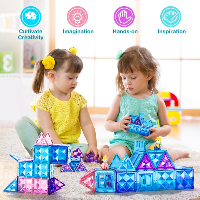 Building blocks,Frozen Castle Magnetic Tiles Set,Kids Toys for Girl and boy,the presents for chirdren.Birthday,Christmas gifts,102pcs