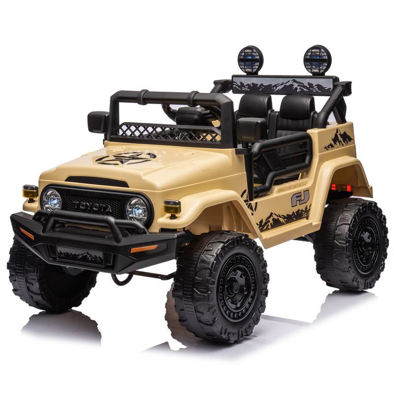 Licensed TOYOTA FJ Cruiser,12V Kids ride on car 2.4G W Parents Remote Control,electric car for kids,Three speed adjustable,Power display, USB,MP3 ,Bluetooth,LED light,Three-point safety belt