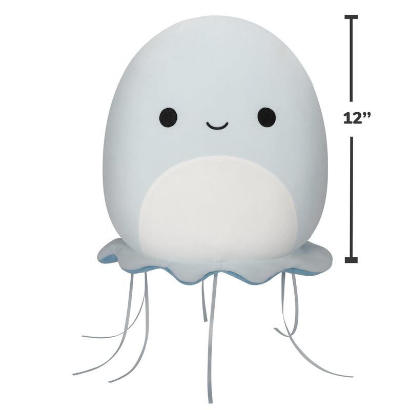 Squishmallows Plush Toy: Jarin, the Jellyfish, Pale Blue with White Belly, 12 Inch, Super Soft, Premium Collectible