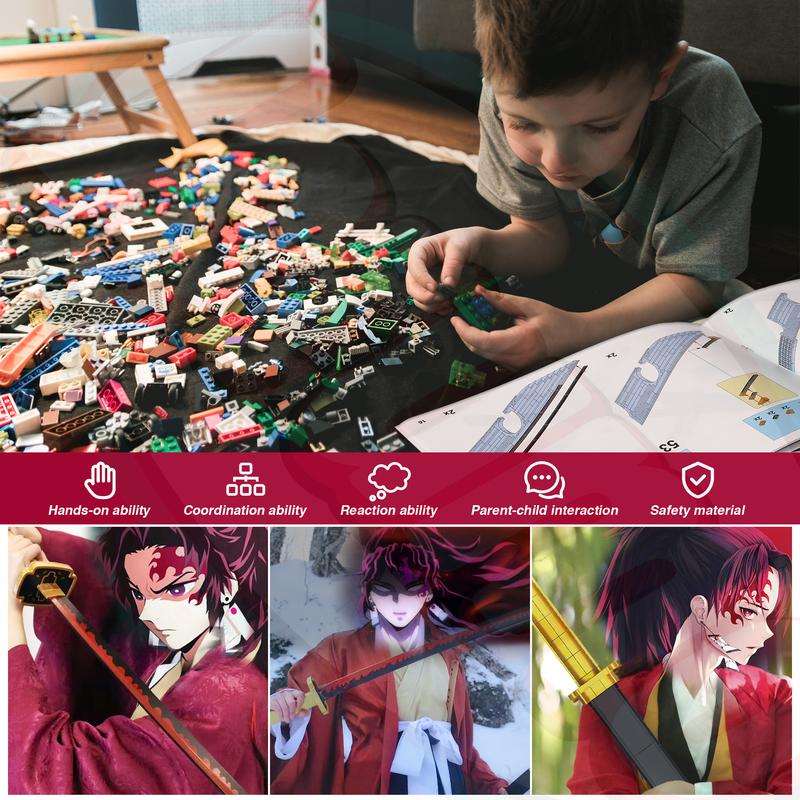 66020,788 Pieces,DemonSlaye Building Block Set,39in Tsugikuni Yoriichi Building Block with Stand,Handmade Cosplay Anime Toy Building Set for Collecting and Gifting Model for Anime fans,Home Decoration,For aged 12 and above,Stress relief toy