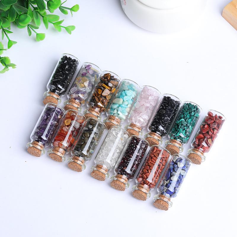 KEVI-DIY  Natural Crystal  Chip Beads Set + Free Elastic Strings & Charming Spacers