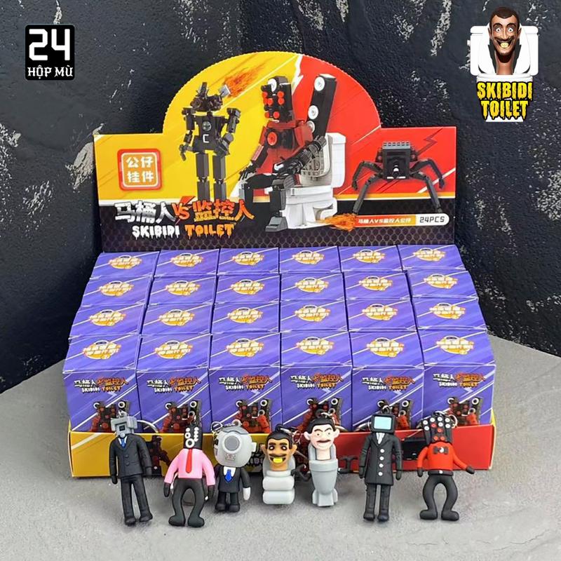 Skibidi Toilet Blind Box Toy Set - Set of 24 Collectible Mystery Action Figures, Fun Cartoon Characters for Kids and Fans, Limited Edition Set Includes 6 blind boxes