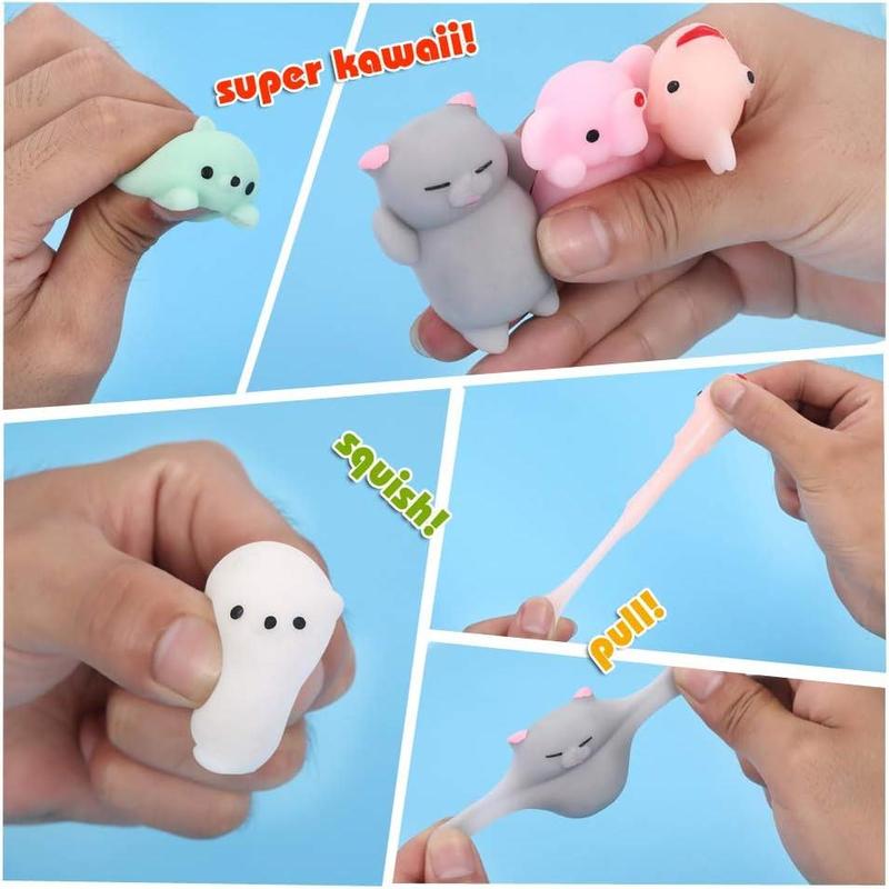 Squishies Squishy Toy 24s Party Favors for  Mochi Squishy Toy moji  Mini Kawaii squishies Mochi Stress Reliever Anxiety Toys Easter Basket Stuffers