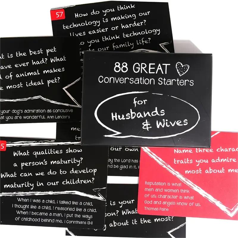 Couple Conversation Game Card Game: Tabletop Game 88 Great Conversation Starters, Creative Small Gifts, Holiday Party Wine Table Games A Good Choice to Increase the Atmosphere