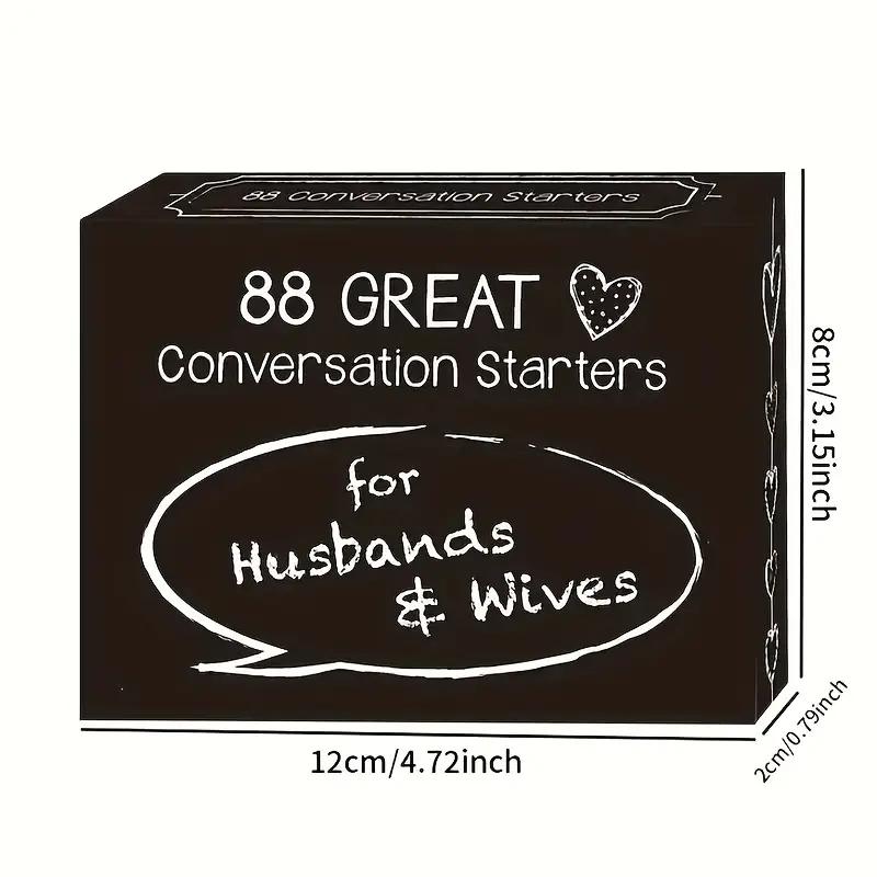 Couple Conversation Game Card Game: Tabletop Game 88 Great Conversation Starters, Creative Small Gifts, Holiday Party Wine Table Games A Good Choice to Increase the Atmosphere