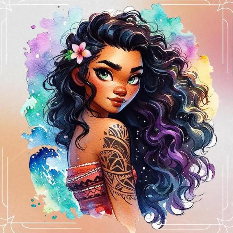 Disney Moana Pattern DIY Diamond Arts Colorful Painting Kit without Frame, DIY 5D Diamond Arts Colorful Painting Kit, Wall Art Decor for Home Bedroom