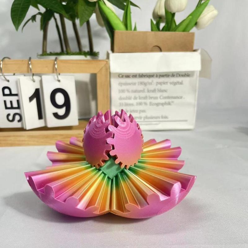 3D Printed Gear Ball Ornament, 1 Count Rotating Foldable Decorative Ball, Cube Fidget Toy, Desktop Decoration, Holiday Gift, Birthday Gift