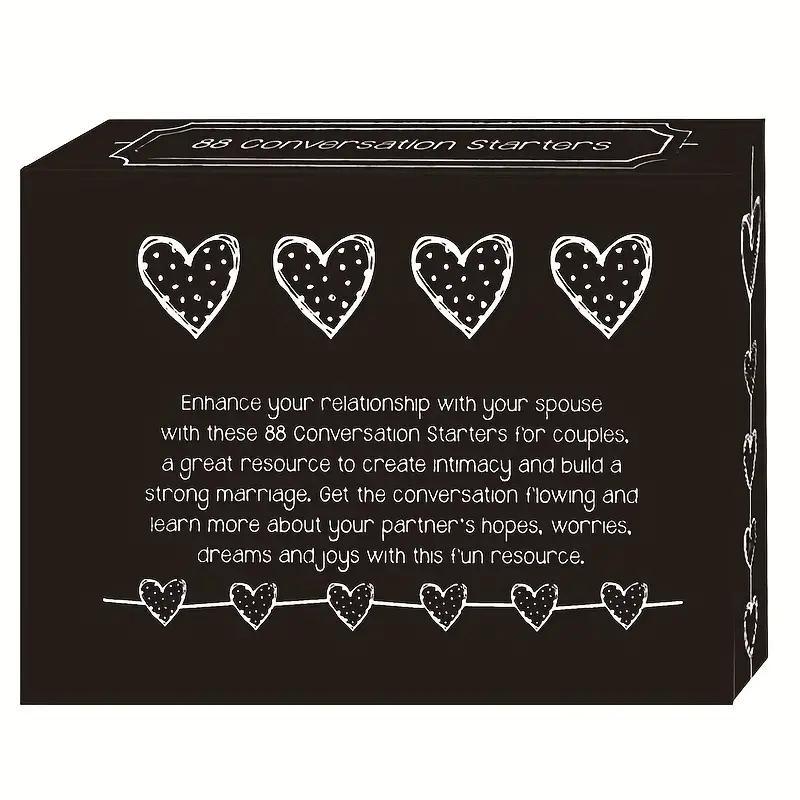 Couple Conversation Game Card Game: Tabletop Game 88 Great Conversation Starters, Creative Small Gifts, Holiday Party Wine Table Games A Good Choice to Increase the Atmosphere