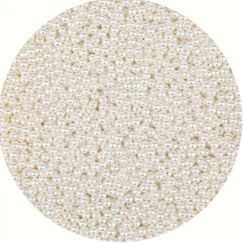 4mm Faux Pearl Bead (2000pcs), Artificial Pearl Bead with Holes, Faux Pearl Bead for DIY Jewelry Making, Bracelets, Necklaces, Hair, Crafts, Decorations and Vase Fillers