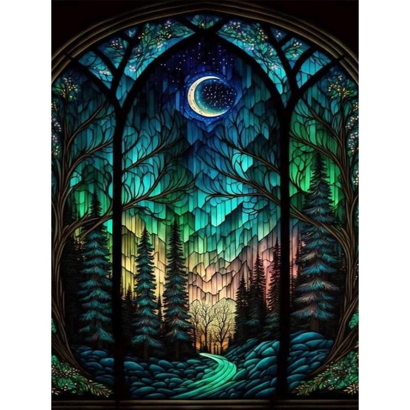 Starry Night Diamond Painting Kits- Tree Diamond Art for Adults,Gem Painting Crafts for Adults Home Wall Decor,DIY 5D Gem Art Moon Perfect for Relaxation(12x16inch,Frameless)