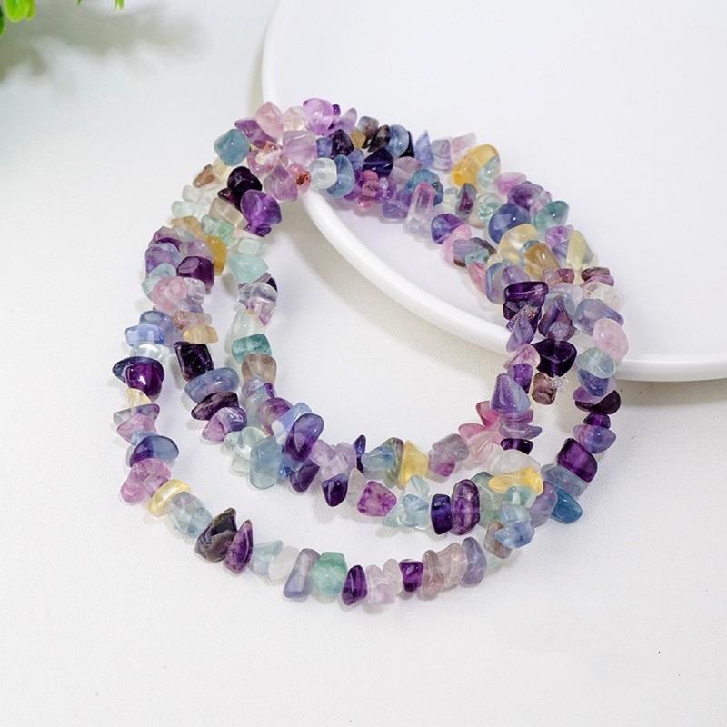 KEVI-DIY  Natural Crystal  Chip Beads Set + Free Elastic Strings & Charming Spacers