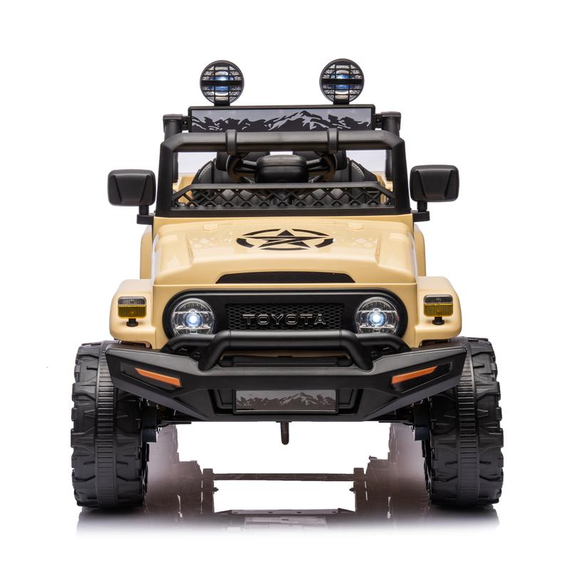 Licensed TOYOTA FJ Cruiser,12V Kids ride on car 2.4G W Parents Remote Control,electric car for kids,Three speed adjustable,Power display, USB,MP3 ,Bluetooth,LED light,Three-point safety belt