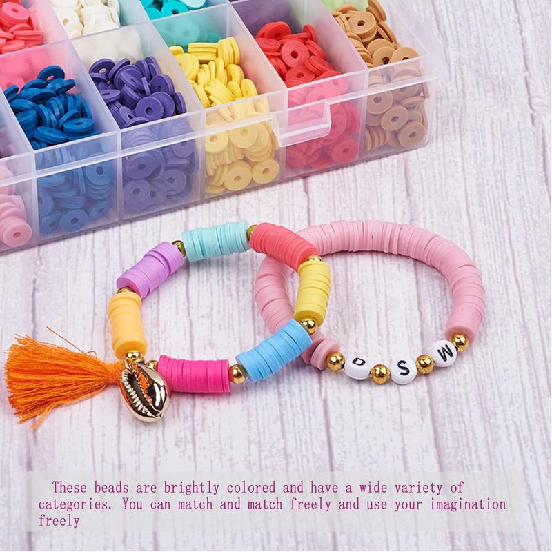 4800Pcs Clay Beads for Jewelry Making Bracelet Kit with Pendant and Jump Rings - 24 Colors 6mm Halloween Gift