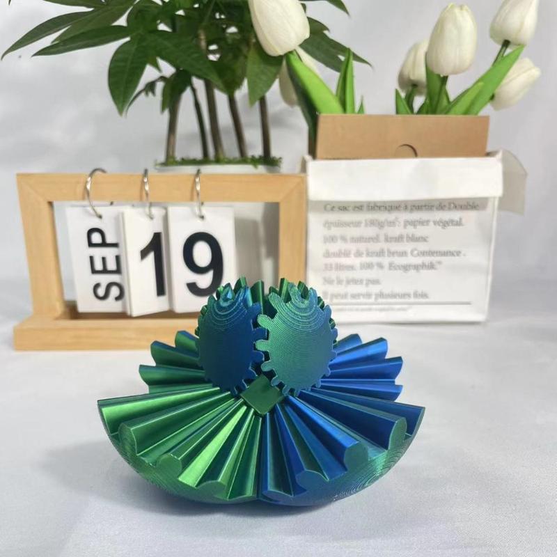 3D Printed Gear Ball Ornament, 1 Count Rotating Foldable Decorative Ball, Cube Fidget Toy, Desktop Decoration, Holiday Gift, Birthday Gift