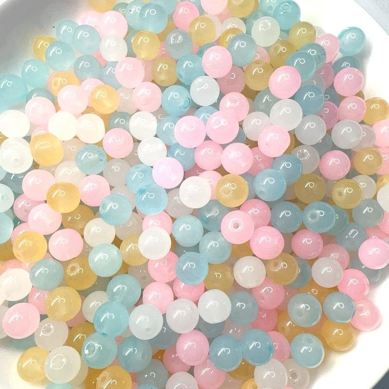 DIY 50pcs glass beads porcelain beads mix colors