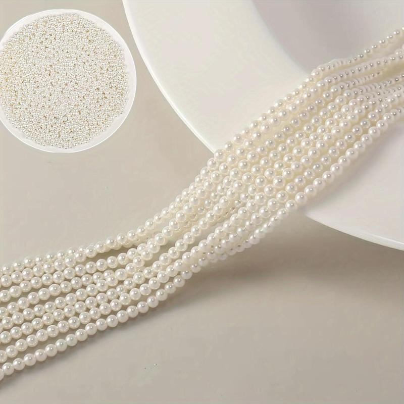 4mm Faux Pearl Bead (2000pcs), Artificial Pearl Bead with Holes, Faux Pearl Bead for DIY Jewelry Making, Bracelets, Necklaces, Hair, Crafts, Decorations and Vase Fillers