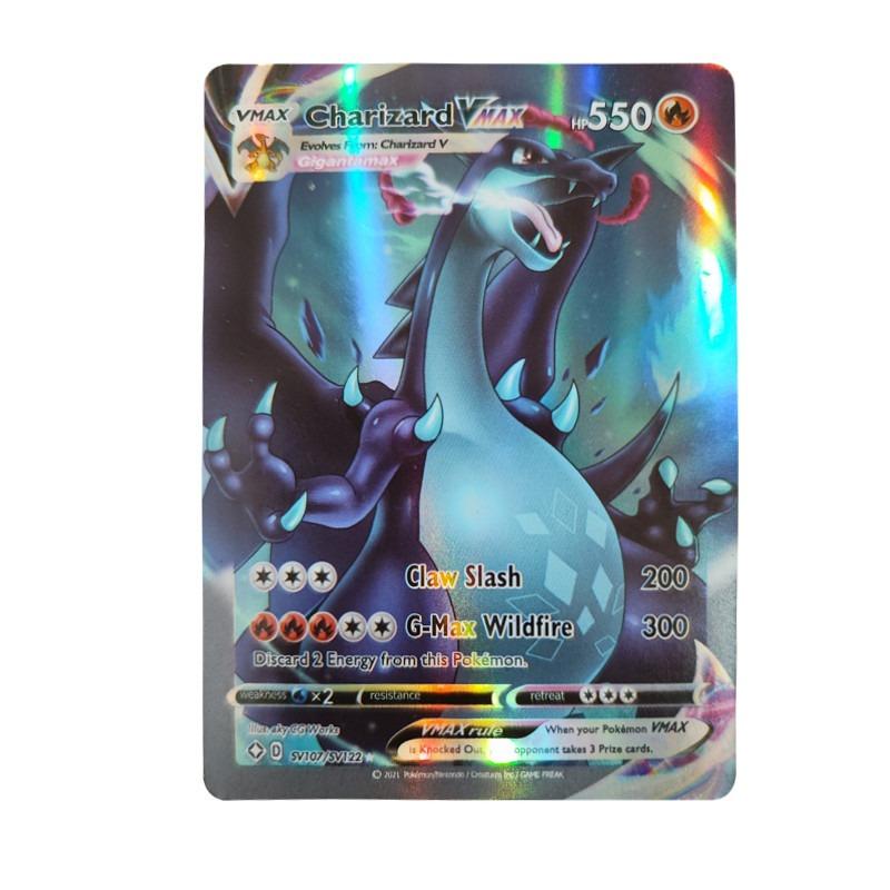 100Pcs Holo Rare Pokemon Cards Bundle EX GX VMAX Laser Card Game Boys Toy Gift, 20MEGA+80EX