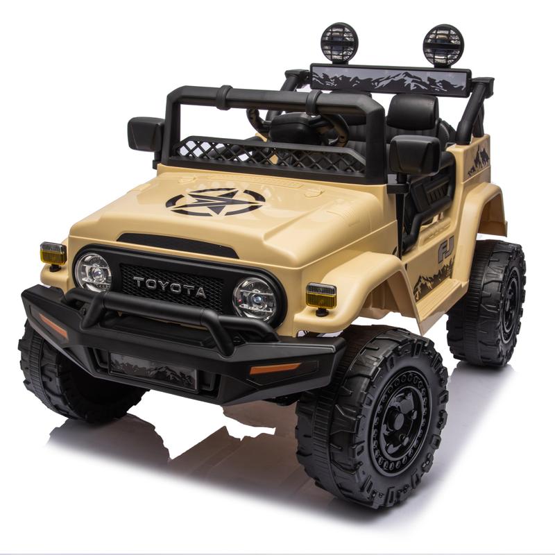 Licensed TOYOTA FJ Cruiser,12V Kids ride on car 2.4G W Parents Remote Control,electric car for kids,Three speed adjustable,Power display, USB,MP3 ,Bluetooth,LED light,Three-point safety belt