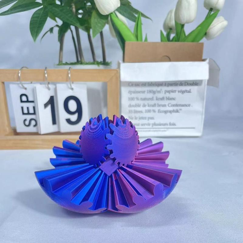 3D Printed Gear Ball Ornament, 1 Count Rotating Foldable Decorative Ball, Cube Fidget Toy, Desktop Decoration, Holiday Gift, Birthday Gift