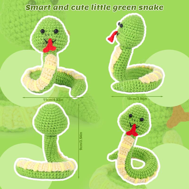 Cute Cartoon Animal Design Crochet Kit for Beginners, 1 Set Crochet Starter Kit with Step-by-step Video Tutorials, DIY Craft Kit for Adults & Teens