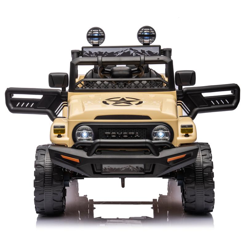 Licensed TOYOTA FJ Cruiser,12V Kids ride on car 2.4G W Parents Remote Control,electric car for kids,Three speed adjustable,Power display, USB,MP3 ,Bluetooth,LED light,Three-point safety belt