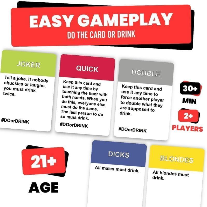 Do or Drink Party Card Game – Fun Challenges and Dares for Adults, Perfect for Unforgettable Nights and Laughter-Filled Gatherings