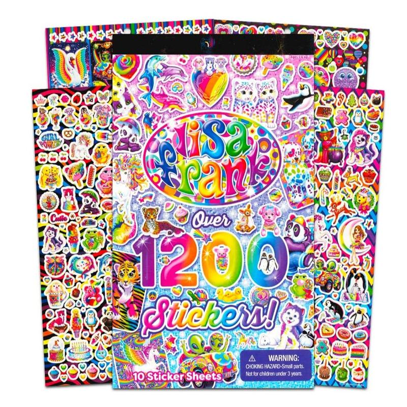 Lisa Frank 1200 Stickers Tablet Book 10 Pages of Collectible Stickers Crafts Scrapbooking