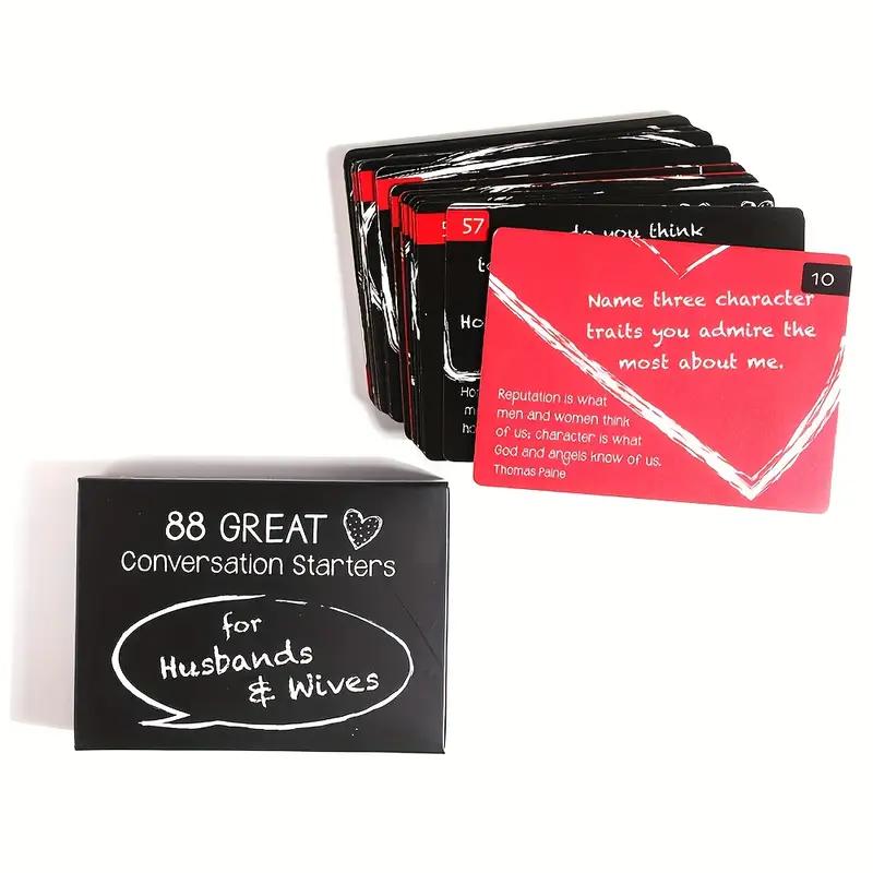 Couple Conversation Game Card Game: Tabletop Game 88 Great Conversation Starters, Creative Small Gifts, Holiday Party Wine Table Games A Good Choice to Increase the Atmosphere