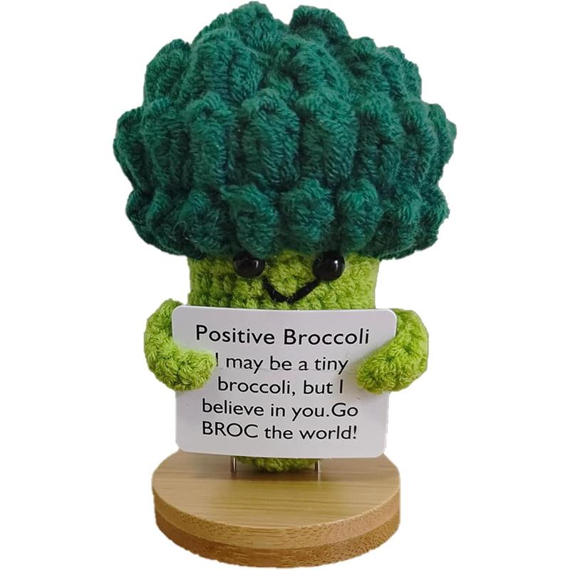 Emotional Support Pickle, Funny Emotional Support Gift, Fun Desk Decoration Cute Crochet Doll Inspirational Gifts,Knitted Cucumber Doll for Women Mom Best Friend (Spoof Doll)