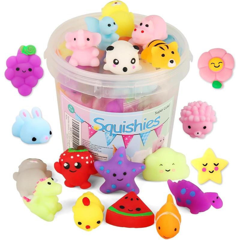 Squishies Squishy Toy 24s Party Favors for  Mochi Squishy Toy moji  Mini Kawaii squishies Mochi Stress Reliever Anxiety Toys Easter Basket Stuffers