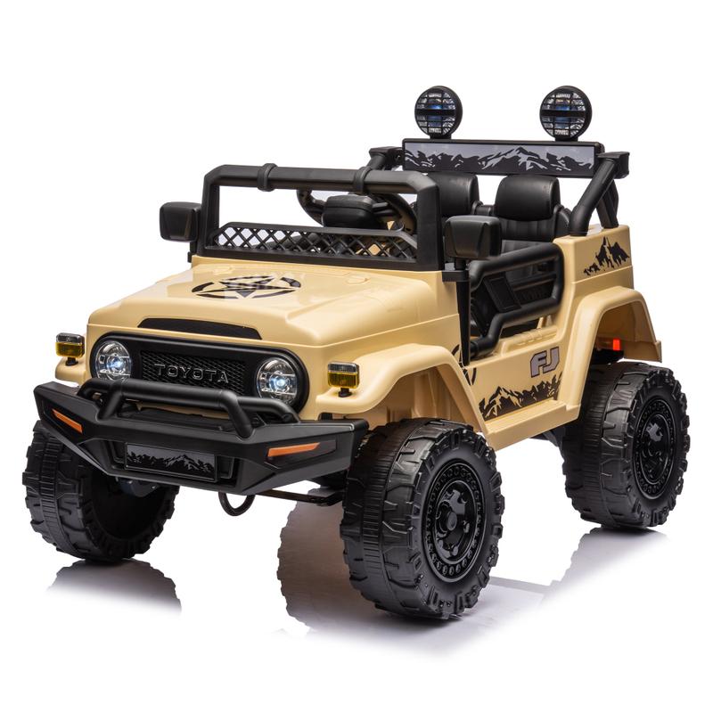 Licensed TOYOTA FJ Cruiser,12V Kids ride on car 2.4G W Parents Remote Control,electric car for kids,Three speed adjustable,Power display, USB,MP3 ,Bluetooth,LED light,Three-point safety belt