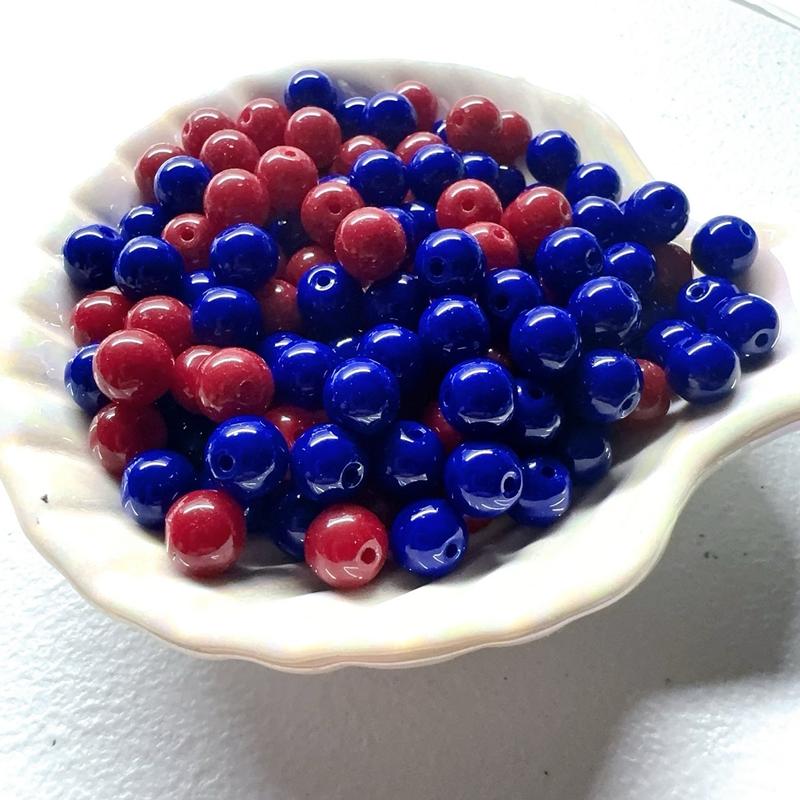 DIY 50pcs glass beads porcelain beads mix colors