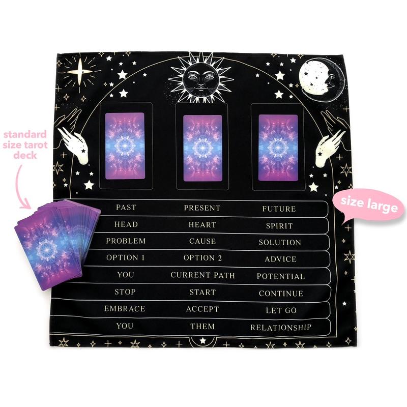 3-Card Spread Tarot Spread Cloth (Black)