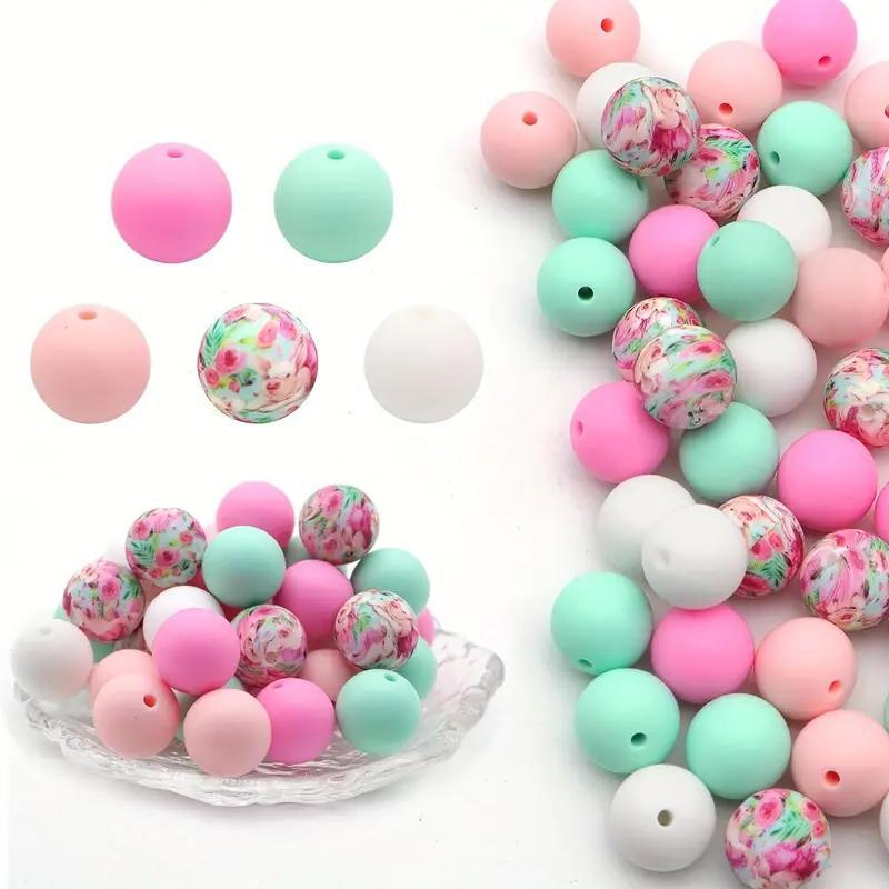 Creative DIY Handmade Colorful Round Beads, 50pcs set DIY Materials For Decoration & Jewelry Making