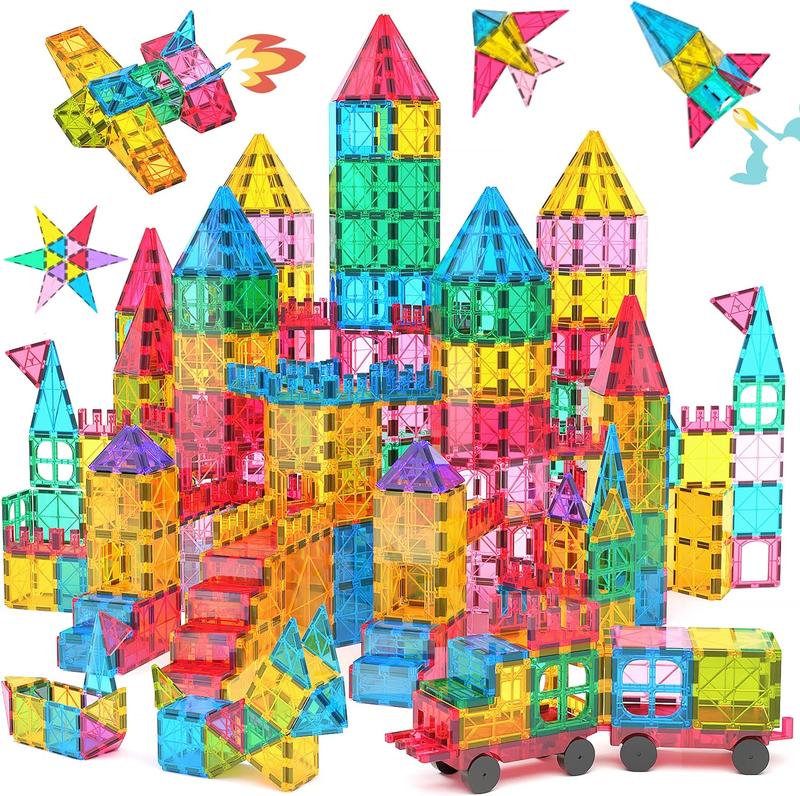 Jasonwell 108pcs Magnetic Tiles boys Magnetic Blocks Building Sets 3D Magnet Tile Building Blocks Magnet Construction Educational STEM Toys Gifts for  Boys Girls  4 5 6 7 8 9 10 + Year Old magnetic tiles magnet tiles