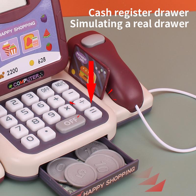 Hamburger Radio Simulation Toy Children's Simulation Supermarket Cash Register Suit Toy Educational Multi-Function Cash Register Play House