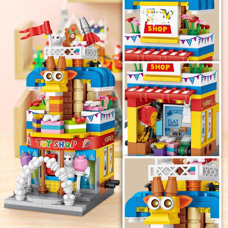 Toy Store Building Block Model, 415pcs set City Street View House Model Building Blocks Toy, Creative Desktop Decoration