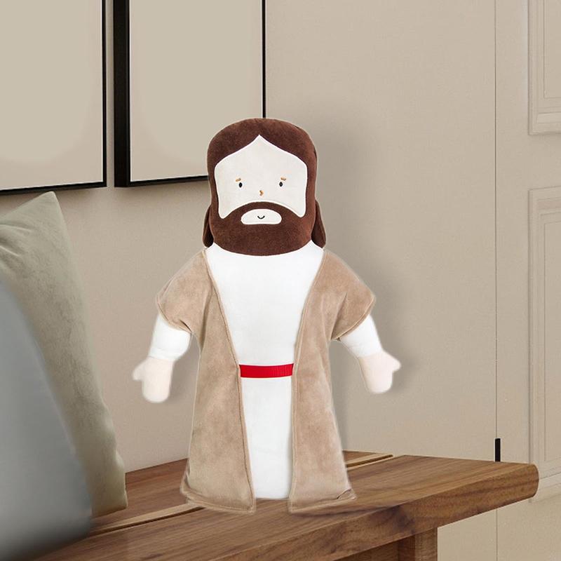 20inch Jesus Plush Toy Jesus Stuffed Dolls Cartoon Jesus Pillow Christ Religious Savior Toys Christian Figure Home Christmas Decoration Baptism Gift