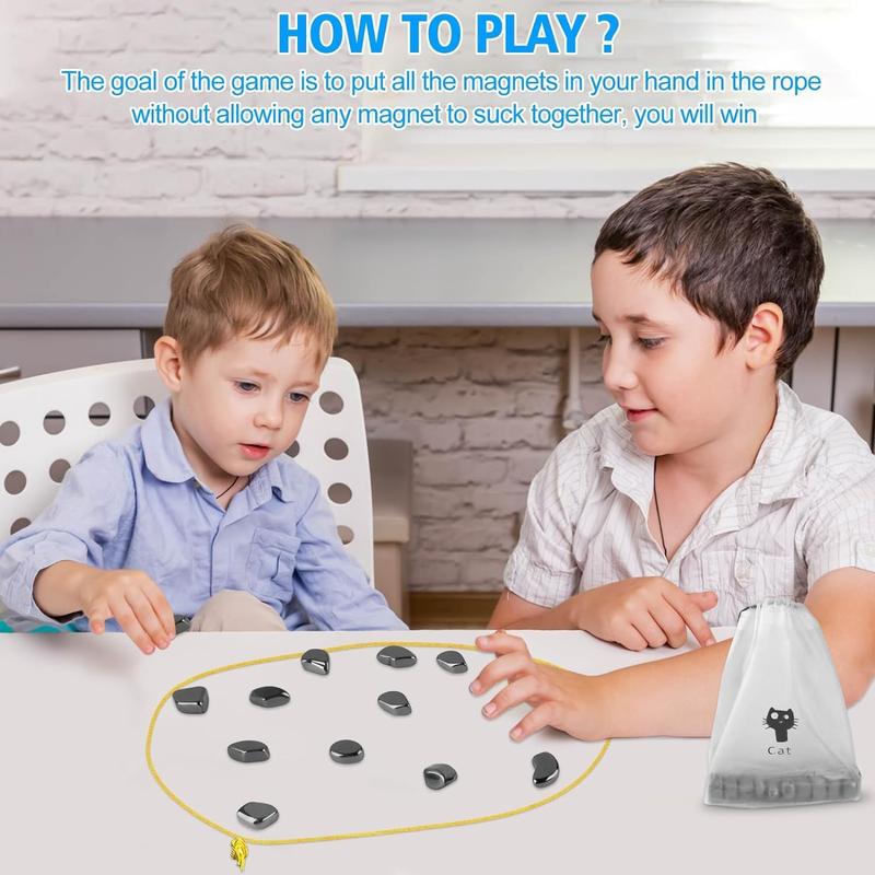 2024 New Fun Magnetic Chess Game with 20 Stones and String - Double-Player Table Top Board Game for Kids and Adults party game