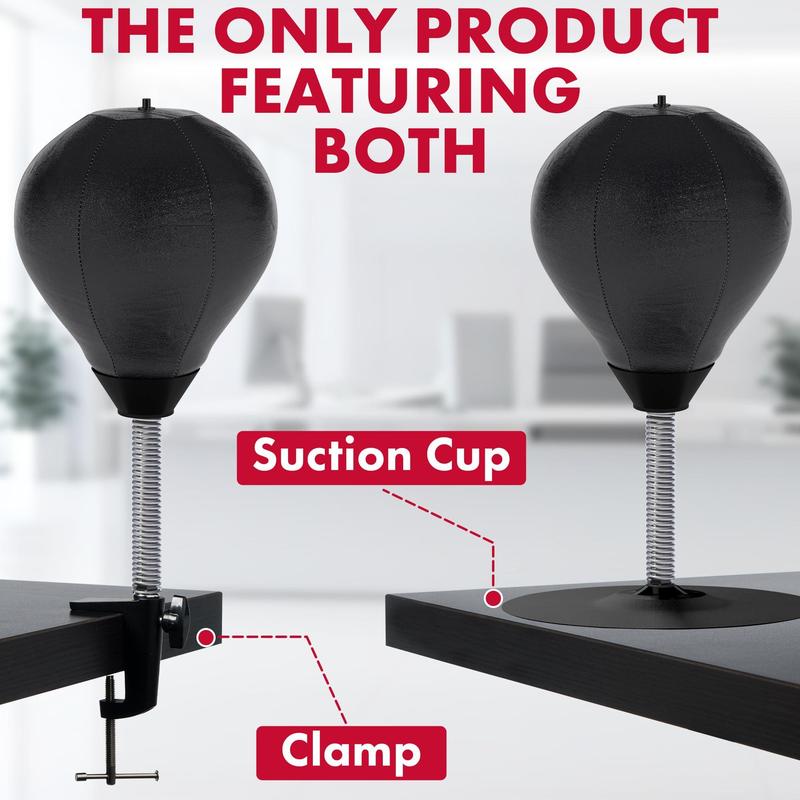 GLACIAL Stress Relief Desktop Punching Bag I Comes with Desk Clamp and Extra Strong Suction Cup