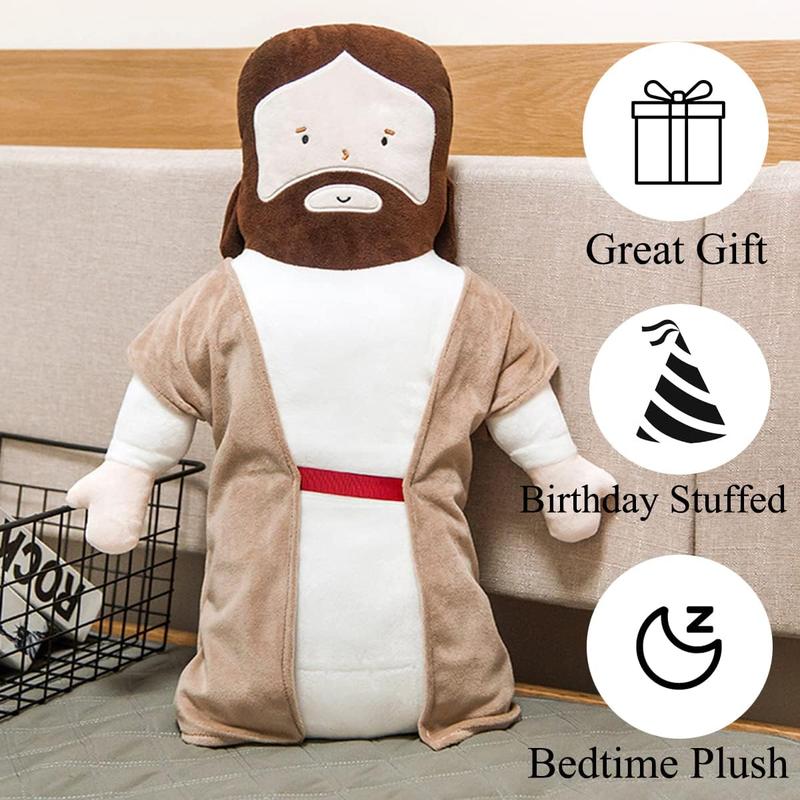 20inch Jesus Plush Toy Jesus Stuffed Dolls Cartoon Jesus Pillow Christ Religious Savior Toys Christian Figure Home Christmas Decoration Baptism Gift