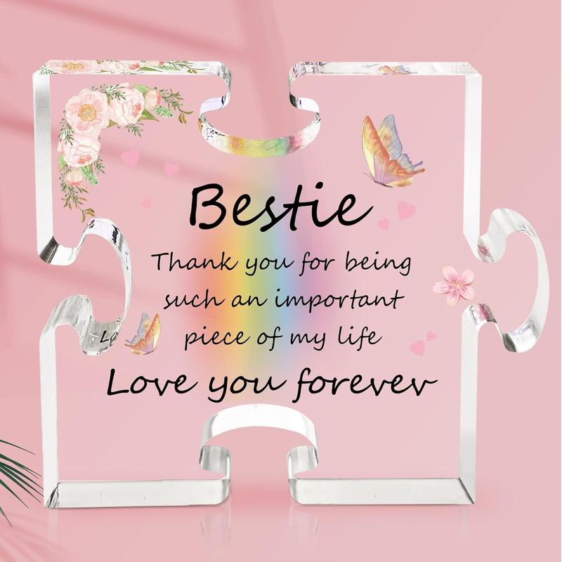 Bestie Gifts for Women  Friends Puzzle  Gifts for Friends 4 x 3.3 Inch Bestie  Plaque,  Friends Birthday Gifts for Girls BFF Her