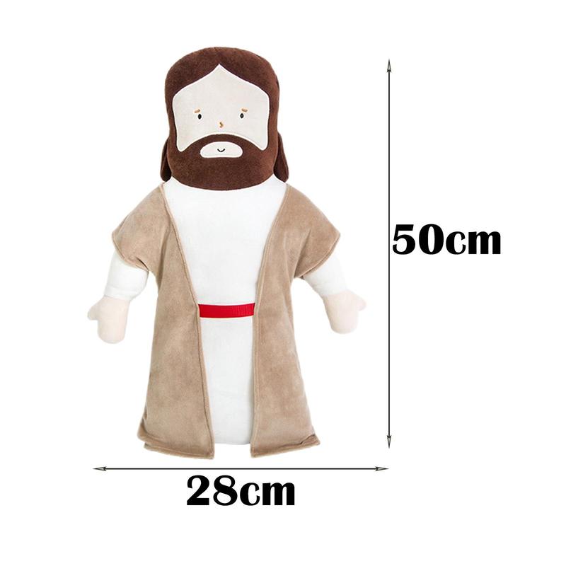 20inch Jesus Plush Toy Jesus Stuffed Dolls Cartoon Jesus Pillow Christ Religious Savior Toys Christian Figure Home Christmas Decoration Baptism Gift