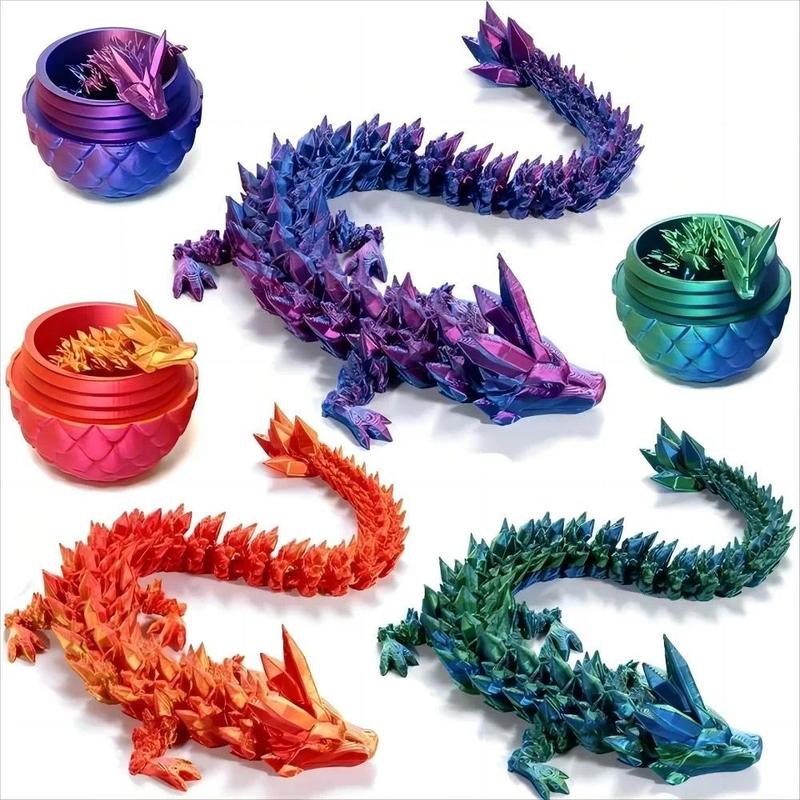 New Printed 3D Gem Dragon Crystal Fidget Toy Rotatable Articulated Dragon Ideal Gift for Kids with ADHD Perfect for Birthday