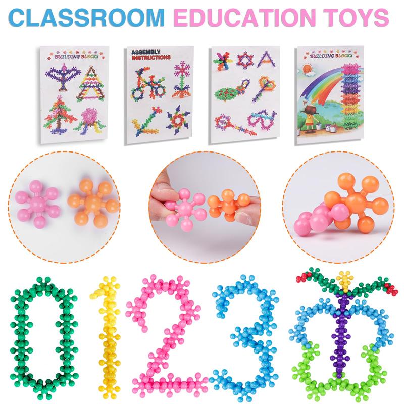 200 Count Building Blocks Kids Educational Building Toys Interlocking Plastic Connect Block Manipulatives for Preschool Kids Aged 3+, Creativity Kids Toy Classroom Kindergarten Toys Christmas Gifts