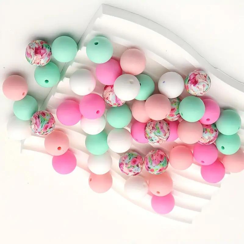 Creative DIY Handmade Colorful Round Beads, 50pcs set DIY Materials For Decoration & Jewelry Making