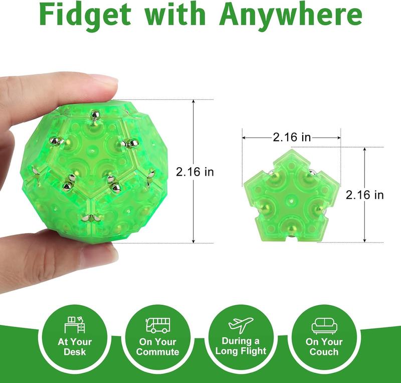 Green Fidget Spheres Toys for Teens,Fidget Toys Adults,Fidget Balls Toys for Boys,Travel Toys for Kids,Office Desk Toys Decor for Stress&Anxiety Relief,Sensory Toys for Kids Gifts for Teens and Kids