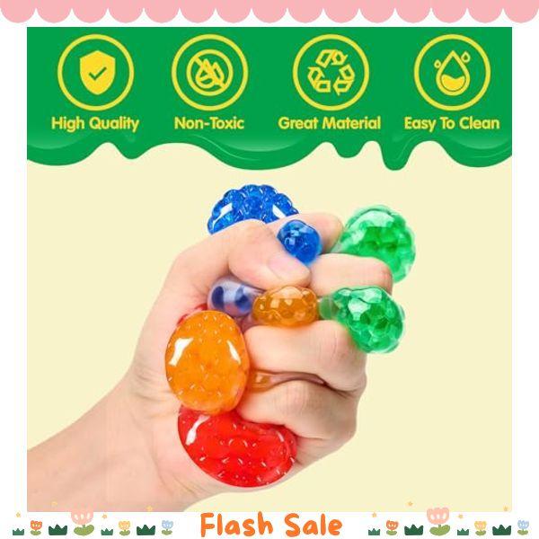 JOYIN Mini Stress Ball Toys, Random 9 Pack Fidget Toys for Adults, Squishy Toy Stress Relief Ball, Relieve Work Anxiety, Exercise Hand Flexibility, Valentines Day Party Favors